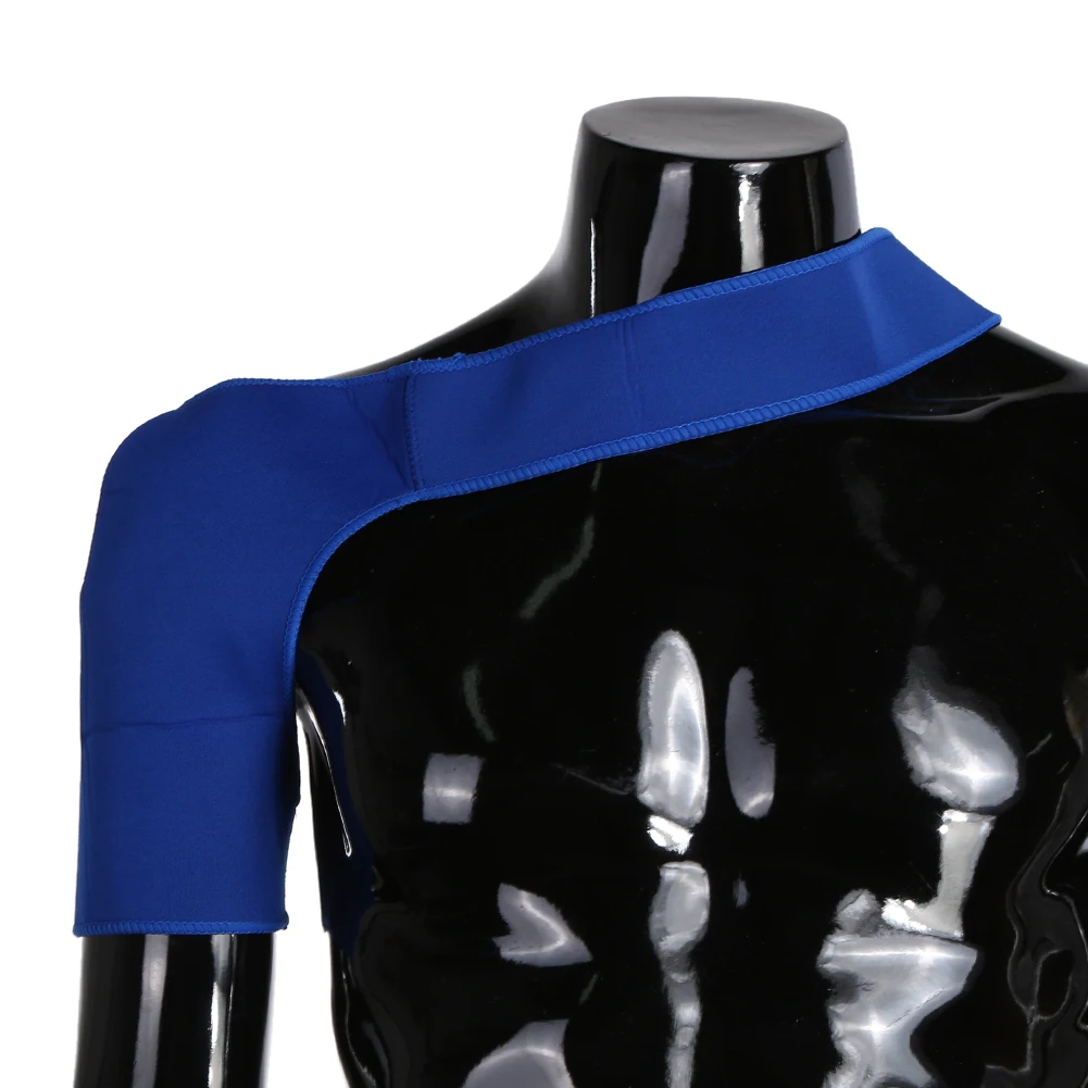 Регулируемый дышащий спортивный уход за одним плечом для тренажерного зала, Синий Защитный ремешок, обертывающий ремень, черные бандажные накладки для мужчин и женщин