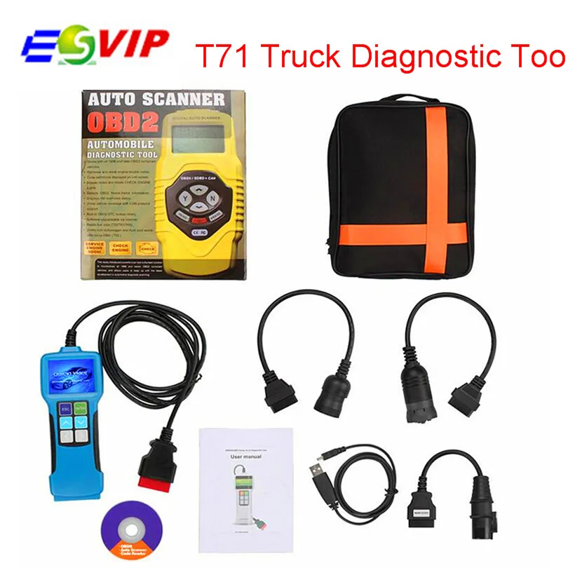 Hot selling Truck Diagnostic Tool T71 For Heavy Truck And Bus OBD2 Code Reader free shipping