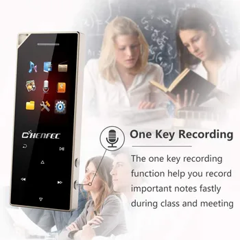 

Metal MP4 Player Bluetooth Material Touch Button Build-in Speaker with FM Radio and Voice Recorder Support 64GB Mirco SD Card