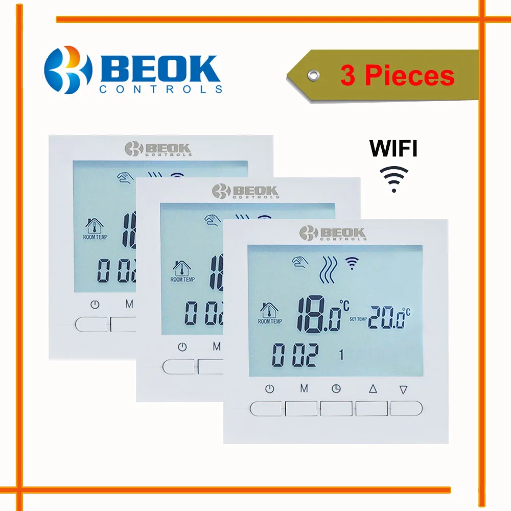 Skup 3 szt. Białe podświetlenie Wifi kocioł gazowy temperatura podgrzewania regulatory inteligentne sterowane telefonem termostat z blokadą dla dzieci