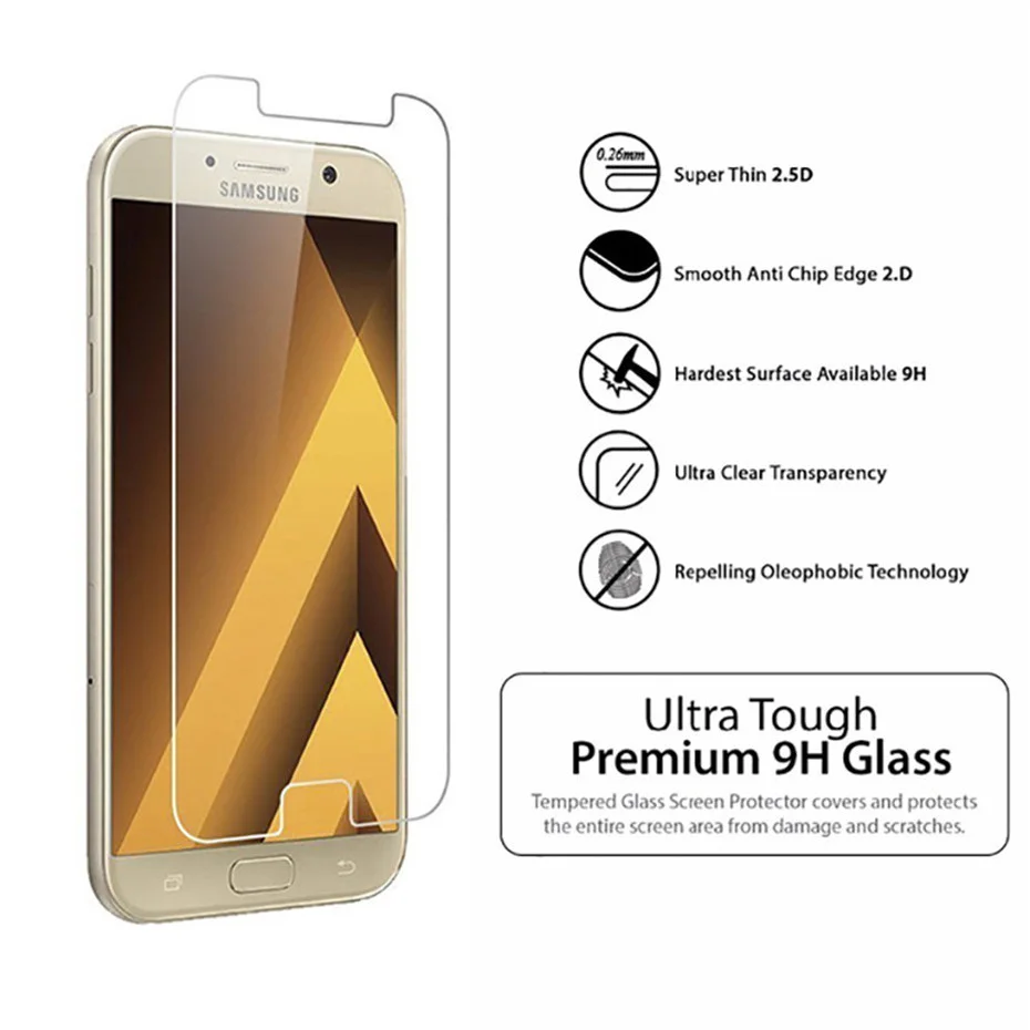CAPAME Protective Glass For Samsung Galaxy A7 2018 A5 A3 2016 A8 A6 Plus Screen Protectors Glass On A7 For Samsung A7 2018 Glass (2)