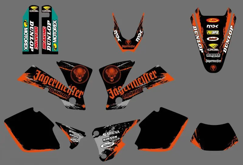 

new style (0415) TEAM GRAPHICS & BACKGROUNDS DECALS FOR KTM EXC 125/200/250/300/400/450/525 2003