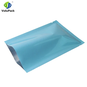 

7x10cm(2.75x4in) 100x Tear Notch Glossy Blue Aluminum Foil Mylar Open Top Food Storage Packing Bag For Coffee Candy Tea