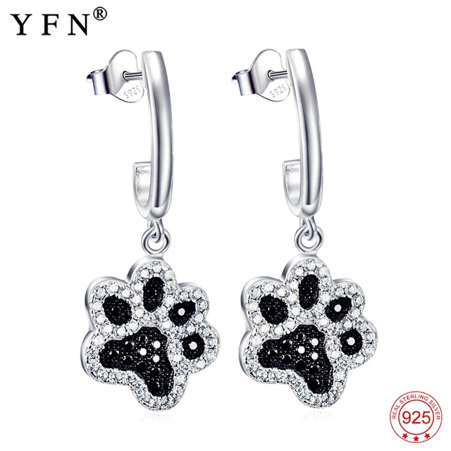 Us 12 47 30 Off 925 Sterling Silver Black White Crystal Cz Cat Dog Paw Print Drop Earrings For Women Fashion Animal Earring Jewelry Gne4926 In Us 12 47 30 Off 925 Sterling Silver Black White Crystal Cz Cat Dog Paw Print Drop Earrings For Women Fashion Animal Earring Jewelry Gne4926 In
