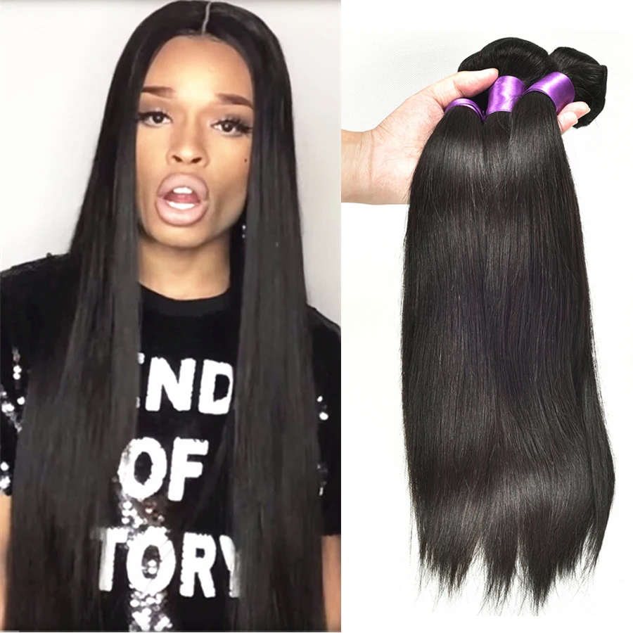 6A Indian Virgin Hair Straight 100 Human Hair Weave raw indian hair