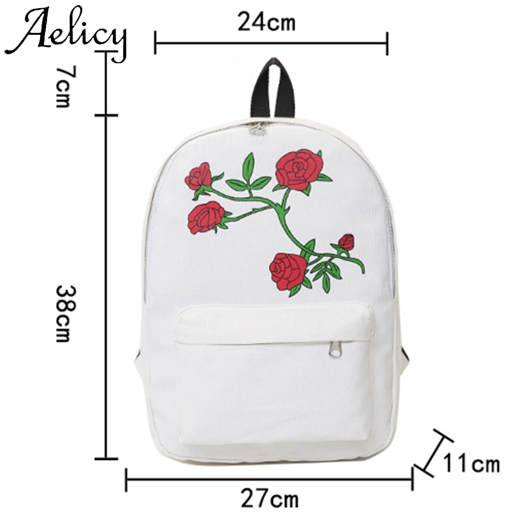 Aelicy النساء الفتيات التطريز روز حقيبة مدرسية السفر حقيبة طالب رفرف الرياضة جيب للهاتف ظهره حقيبة حقيبة كتف Aelicy النساء الفتيات التطريز روز حقيبة مدرسية السفر حقيبة طالب رفرف الرياضة جيب للهاتف ظهره حقيبة حقيبة كتف