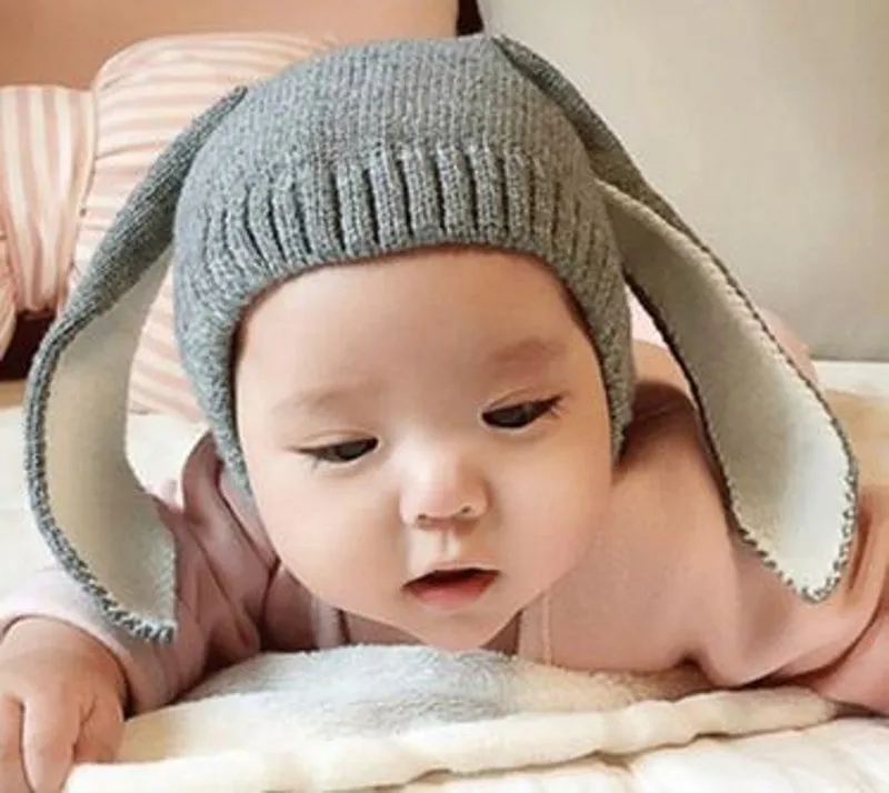 

Baby Rabbit Ears Knitted Hat Toddler Winter Cap For Children 0-5 Years Girl Boy Accessories Photography Props