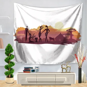 

CAMMITEVER Indian Totem Brown Tapestry Colorful Tapestry Print Wall Hanging Thread Door Window Curtain Universe Dorm Decorative