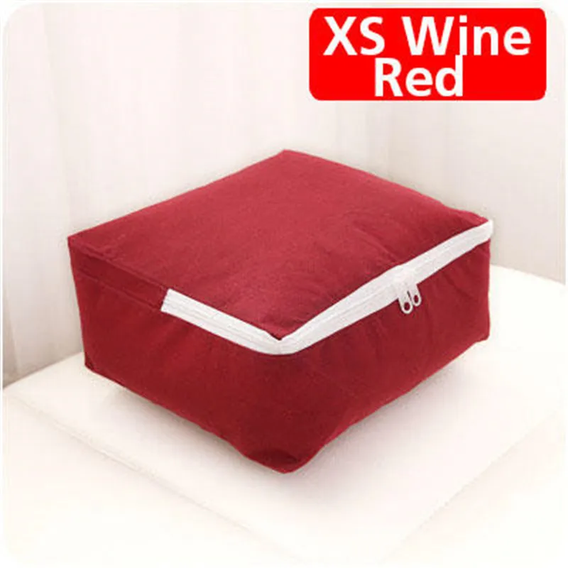 XS-XXL нетканые тканевые сумки для хранения стеганых одеял складной органайзер для хранения одежды одеяло подушка для хранения одеял - Цвет: XS Burgundy