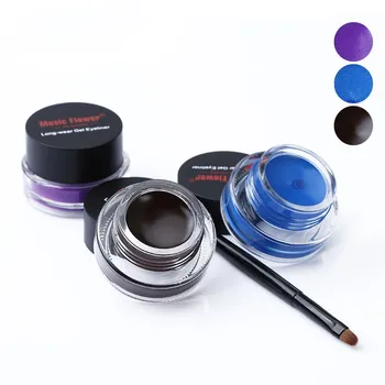 

Music Flower Brand Black Waterproof Eyeliner Gel Makeup Cosmetic Gel Eye Liner With Brush 24 Hours Long-lasting For Wome