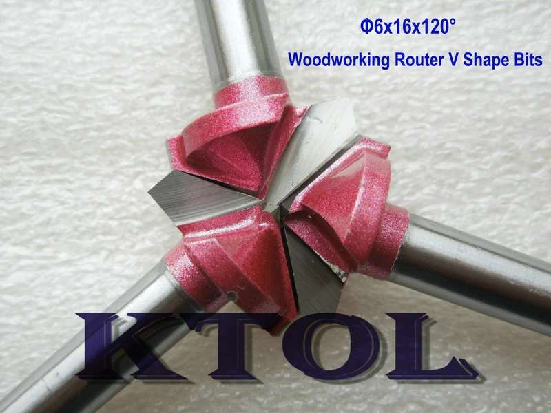 

5pc 120Angle 6*16MM V Groove Wood Milling Cutter Bit Tools,Carbide Woodworking Router Tools Cutter on 3D CNC Engraving Beveling
