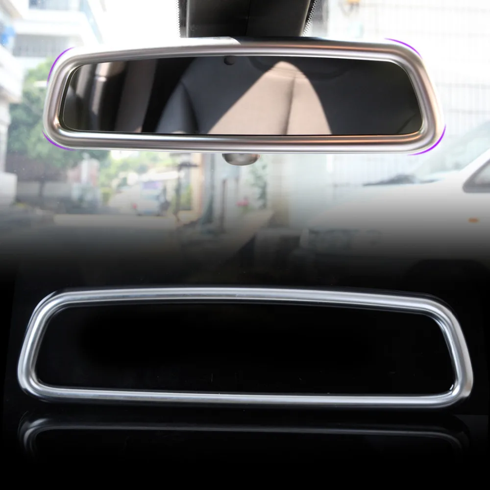 CITALL Chrome Interior Rear View Mirror Cover Trim Rear View Mirrors
