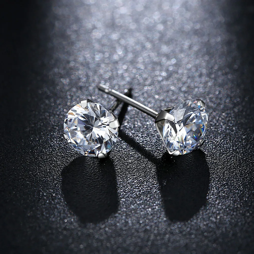Ladies Jewelry Silver Earrings Inlaid With Zircon Crown Shape Earrings for Girls Holiday Gifts