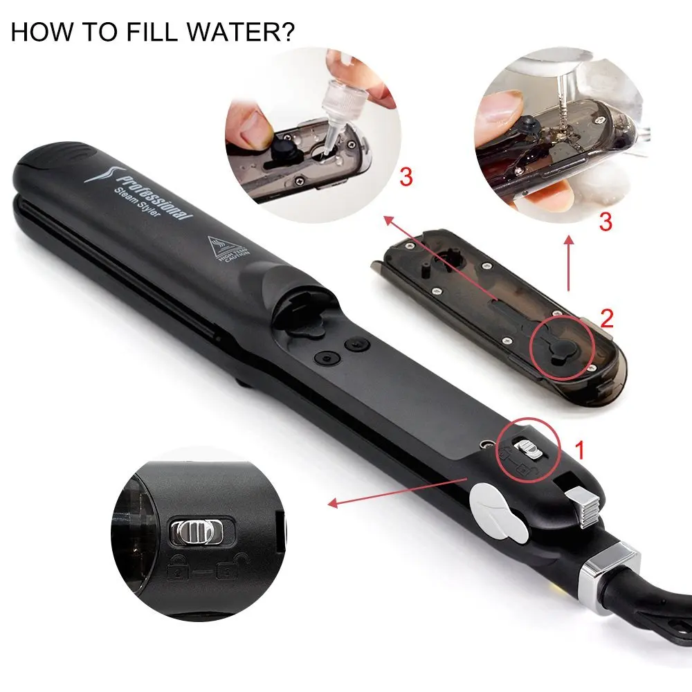 Murah Uap Rambut Pelurus Atlet Curling Putra Asli Merek Keramik Profesional Flat Besi Uap Minyak Steampod Catok Curly Styler