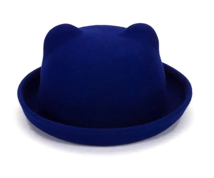 Новый корейский вариант осенние и зимние шапочка с кошачьими ушками кашемир медведь отбортовки купол Конный шерсть Шерстяная кепка, шляпа