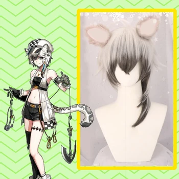 

game Arknights Cosplay Wig Cliffheart Cosplay Wigs Gray Women Gurls Short Cute Anime Cosplay Synthetic wig Cosplay Accessories