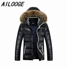 2016 Winter Jacket Men Duck Down Jacket Men Thick Hood Natural Pure Raccoon Fur Collar Parkas Windproof Coat Plus Size 3XL