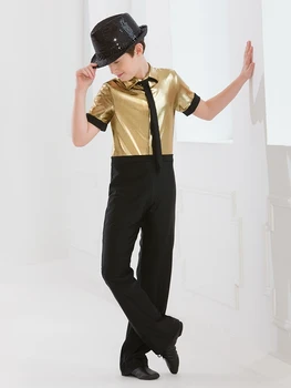 

Adult Children men's Jazz Dance hip-hop Dance Performances Show Clothing men's Dance Clothes