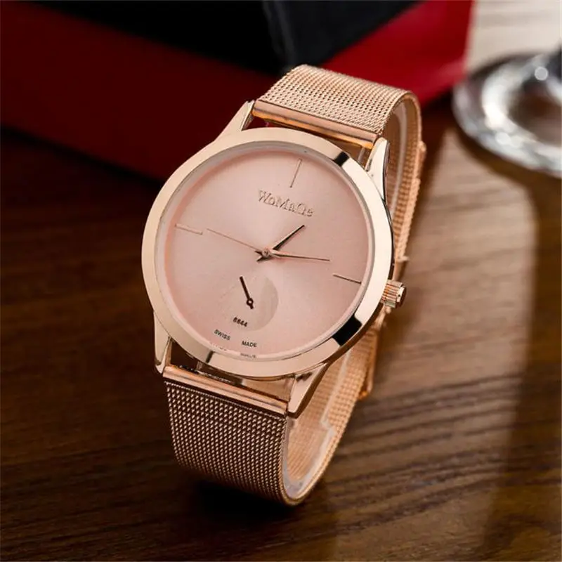 Модные Простые Брендовые женские часы из нержавеющей стали с пряжкой роскошные женские часы кварцевые наручные часы relogio feminino