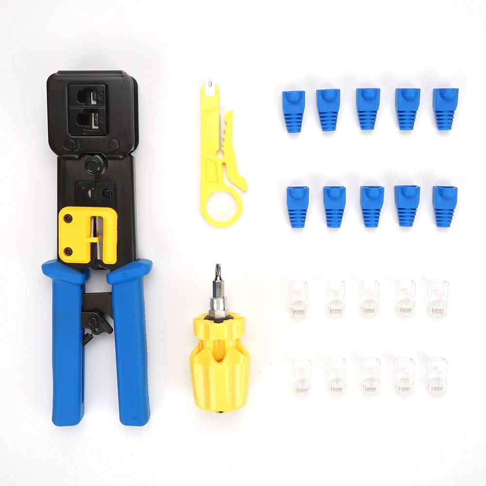 

Professional Ethernet Network Repair Tool Kit For Network Repairing Or Installing Network Cable Tester Kit With Wire Stripper