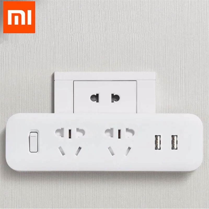 

Xiaomi Mijia Power Strip Converter Portable Plug Travel Adapter for Home Office 5V 2.1A 2 Sockets 2 USB Fast Charging H20