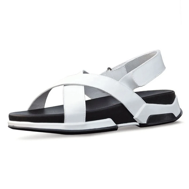 white casual sandals