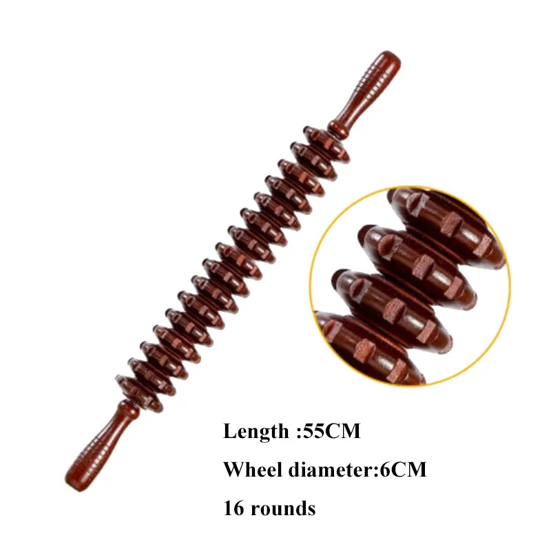 Йога Меридиан бар высокой плотности Трещины Круглые грубые весь массажный валик для тела стучал его талии массаж спины шеи ног древесины