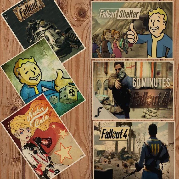 Fallout 3 4 игровой постер серия игра Ретро фотобумага Бар Кафе домашний декор