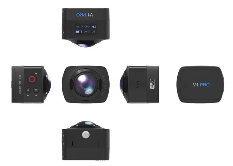 2016 hottest new 360 camera V1 pro monitor Fish-eye panoramic 360 degree action camera 360 degree camera wifi panorama