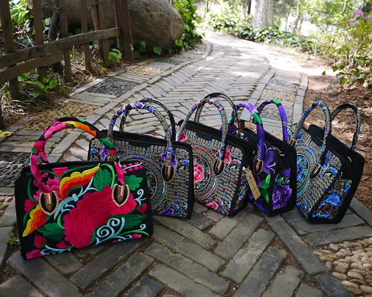 Новая модная женская сумка с вышивкой! Универсальная ручная работа с цветочной вышивкой через плечо и сумки многофункциональная Женская сумочка в богемном стиле