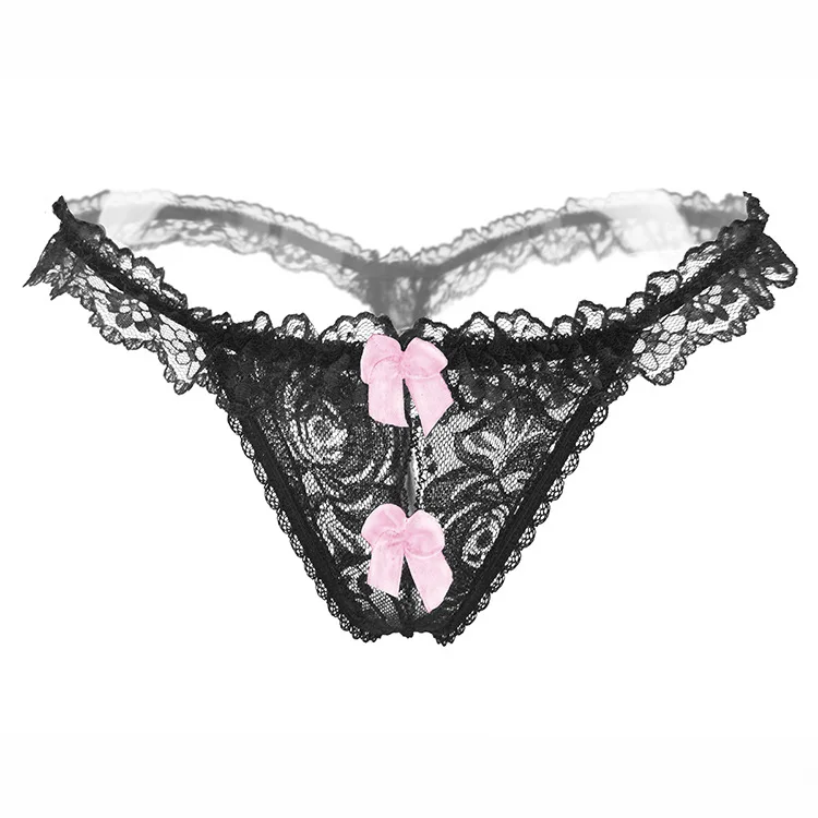 Open Crotch Bow Tangas Women Thongs And G Strings Sexy Panties Plus Size Rope Low Waist Underwear Culotte Femme Erotic Linerie 10 (2)