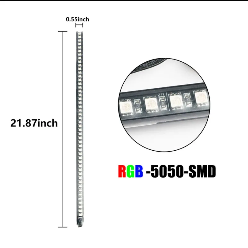 IJDM RGB 7-Цвет вождь-рыцарь освещение сканера бары для футболка с принтом под капотом Malibu City Express для& up Ford Mustang