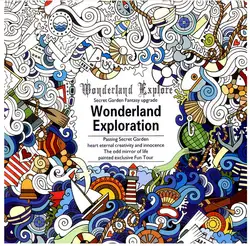 24 страницы новая английская версия Wonderland Exploration книжка-раскраска для взрослых снять стресс граффити альбом для рисования H2183