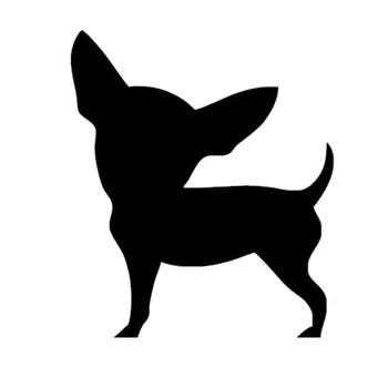 

10.8*12.7CM Chihuahua Dog Car Stickers Creative Cute Decals Car Styling Decoration Accessories Black/Silver S1-0260