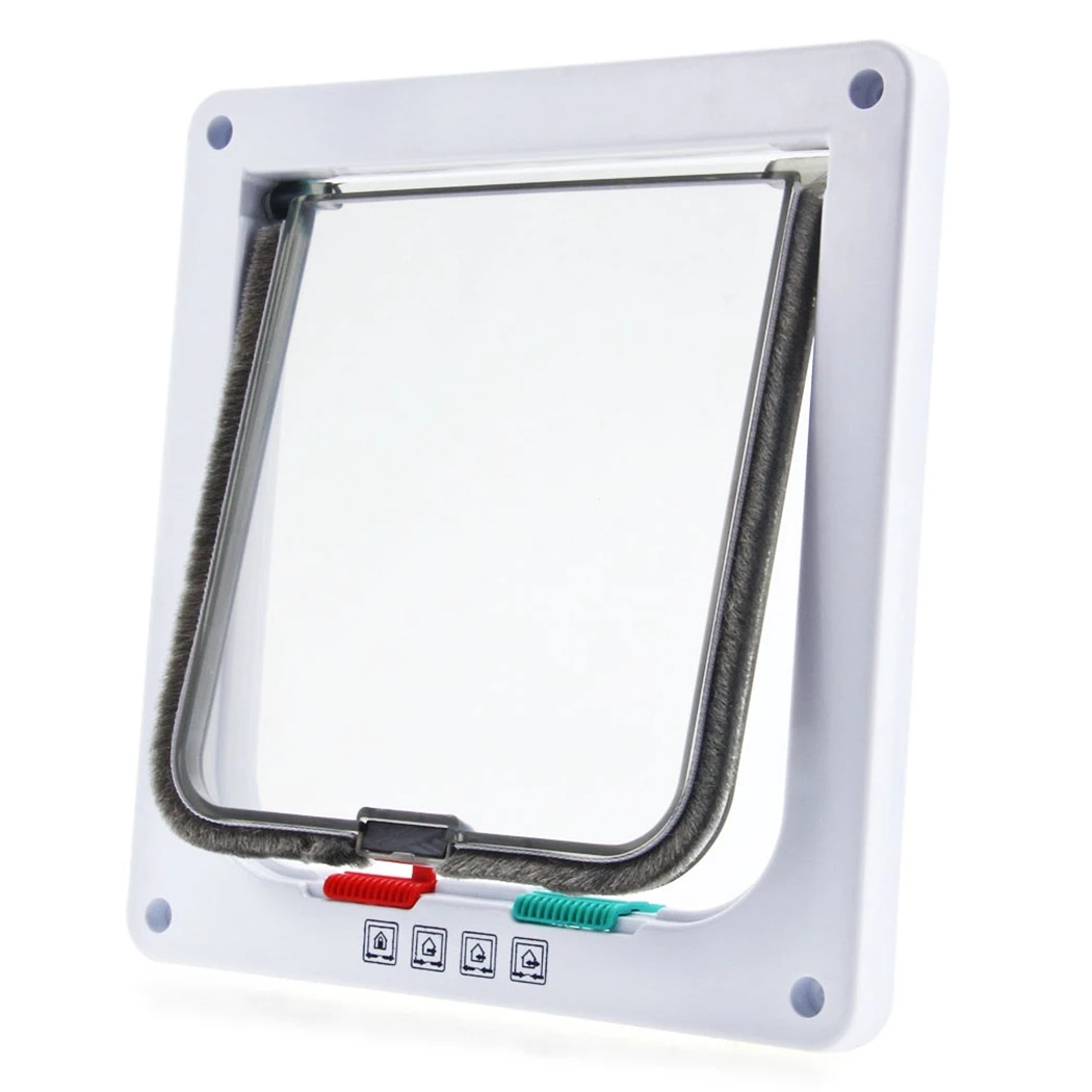 Pet Dog Cat Gate Door Felis Animals Dog Hole Lockable Door Kitty Safe Flap Gate Entry Frame with Telescoping Frame