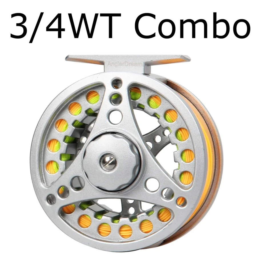 3/4 5/6 7/8 WT Silver Black Fly Reel & Line Combo Large Arbor Aluminum Fly  Fishing Reel with WF Fly Line Backing Tapered Leader - AliExpress