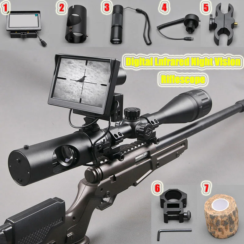 

Hunting Optics Red Dot Sight Rifle ScopeTactical Digital Lnfrared Night Vision Riflescope Use In Day and Night Riflescope