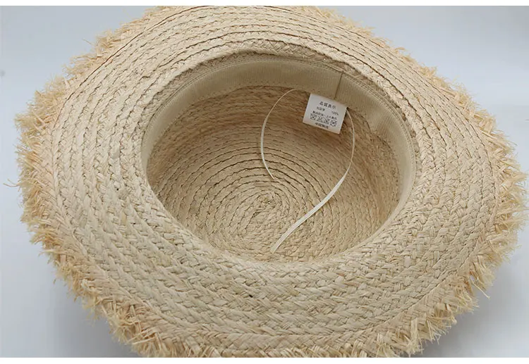  hat womens summer adult solid casual straw sun beach hat summer hats for women boater raffia hat bow (14)