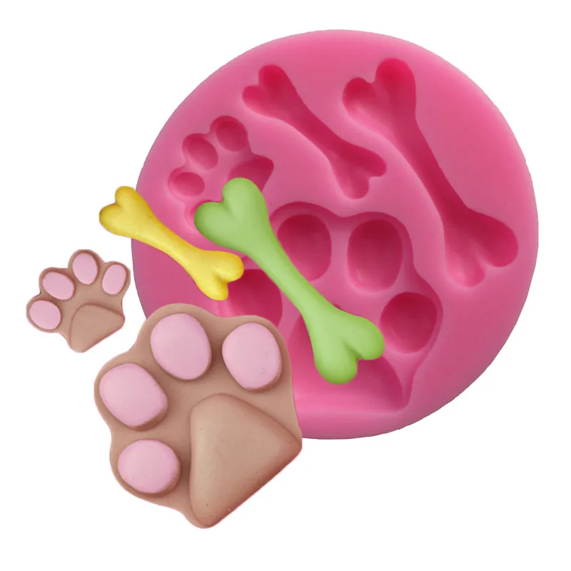 Dog Claws & Bone Shape Fondant Cake Soap Silicone Mould Baking