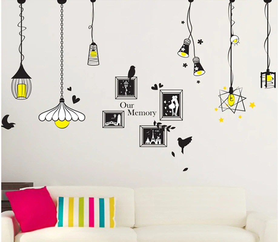 Lamp and Frame DIY Wall Stickers Dinning room Wall Decal Home Decor