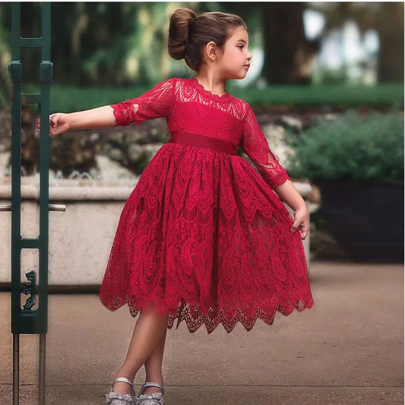 

Kids Long Sleeve Girls Dress For Wedding Party Dresses Evening Christmas Girl Costume Kids Girl Casual School Wear Clothes