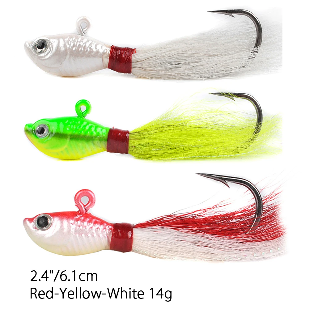 Dr. Fish Lot 3 Bucktail Jigs морские приманки морские рыболовные жесткие приманки тонущий крючок длинное литье 14 г 24 г 56 г для пресноводной рыбалки