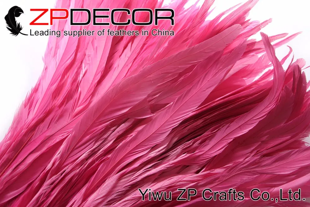 35-40cm fully dye rooster tail feathers pink (6)