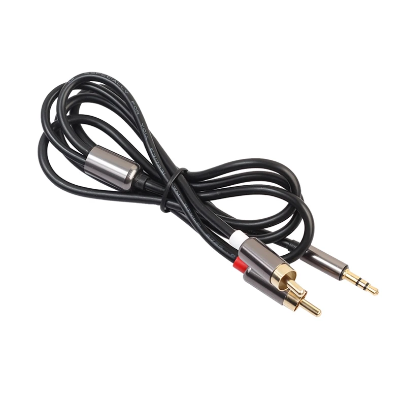 

1 Meter Black Silver Aluminum Alloy Oxygen-Free Copper 3.5mm 2rca Double Lotus Audio Cable