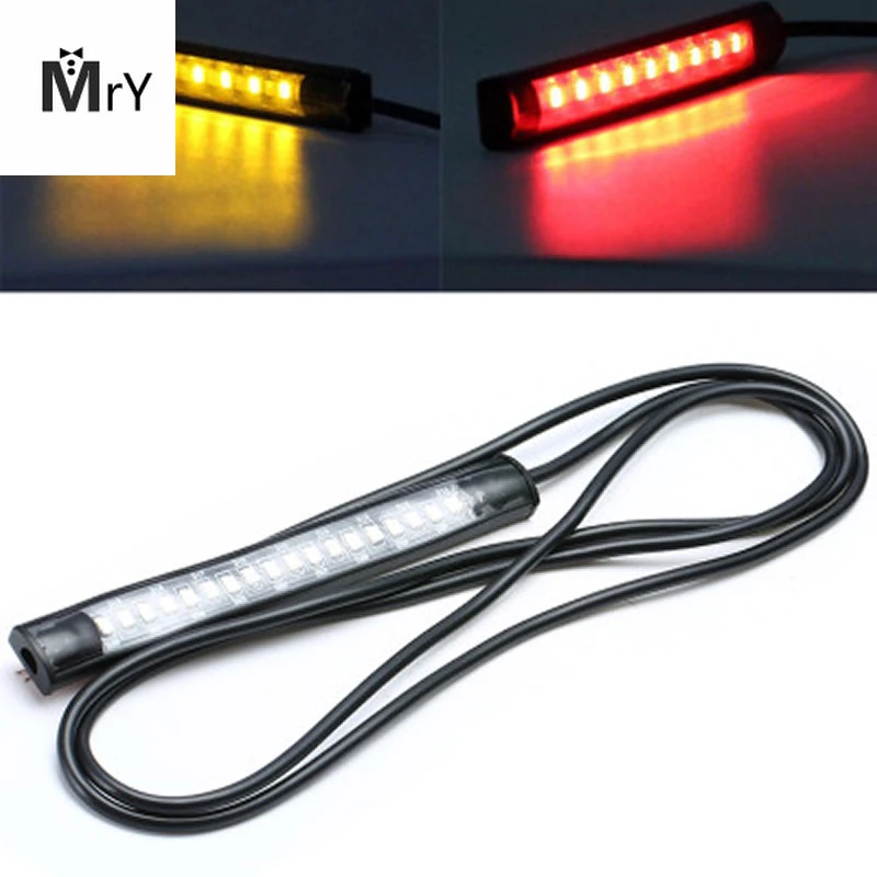 

MAHAQI Motorcycle lightings led Light Strip led 1.2w 12v colorful Running lights 18 leds 4.7inch motorcycle strip brake light le