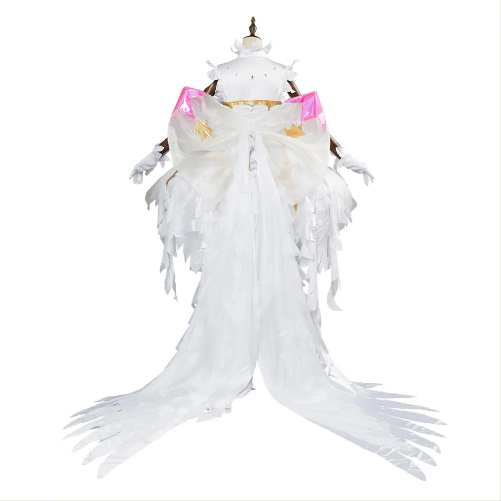 Cardcaptor Sakura Косплей прозрачная карта Сакура костюм Kinomoto снежный Ангел Необычные платья для косплея костюм для девочек женщин