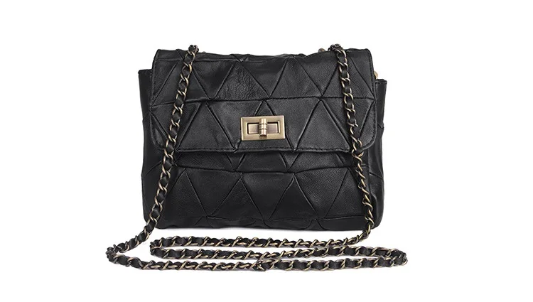 MJ Brand Genuine Leather Women Messenger Bag Patchwork Sheepskin Leather Shoulder Bags Women Crossbody Bag Ladies Chain Handbag (12)