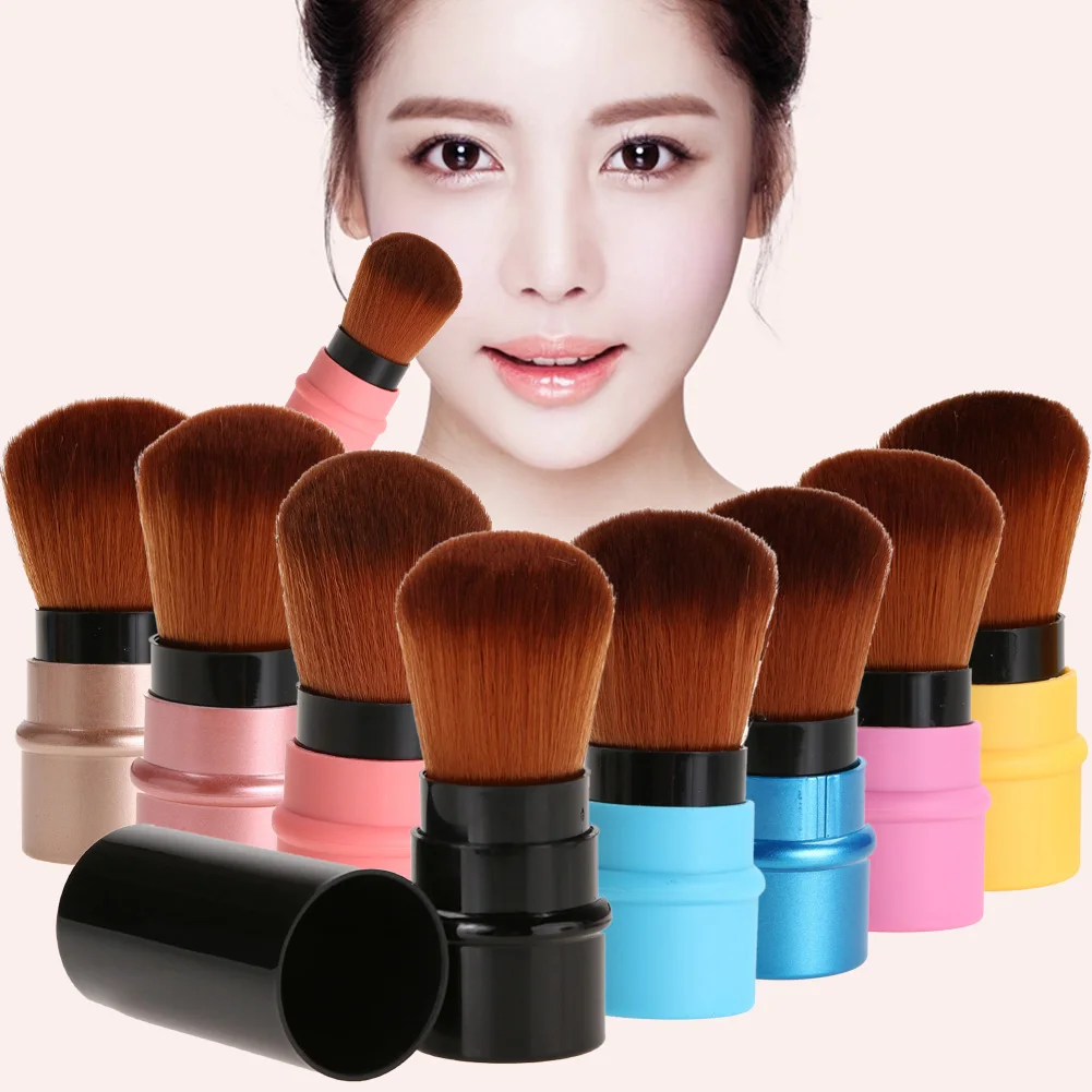 

1pc makeup brushes Retractable Mini Portable Face Powder Contour Foundation Blusher Brush Professional Cosmetic Blending Tools