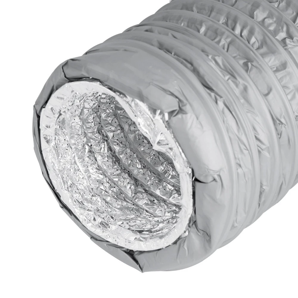 Home Ventilation Silencer Flexible Ventilation Pipe Hose-Insulated Duct Aluminum Fiber Glass Air Vent Muffler Pipe for Duct Fan