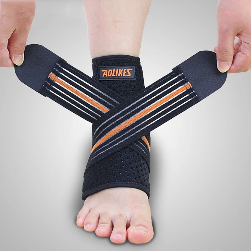 

1pcs Sports Ankle Strain Wraps Bandages Elastic Ankle Support Brace Protector For Fitness Running Compression Straps